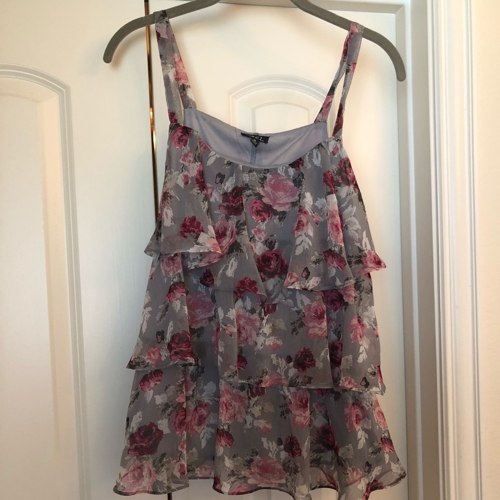 Spaghetti strap ruffled top